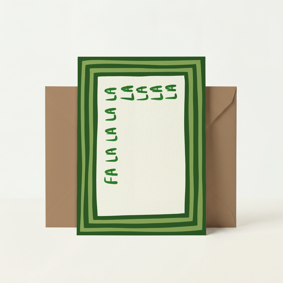Green 'Fa La La' Christmas Greetings Card