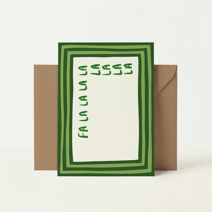 Green 'Fa La La' Christmas Greetings Card