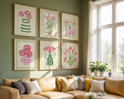 Set of 6 Flower Vase Print Bundle