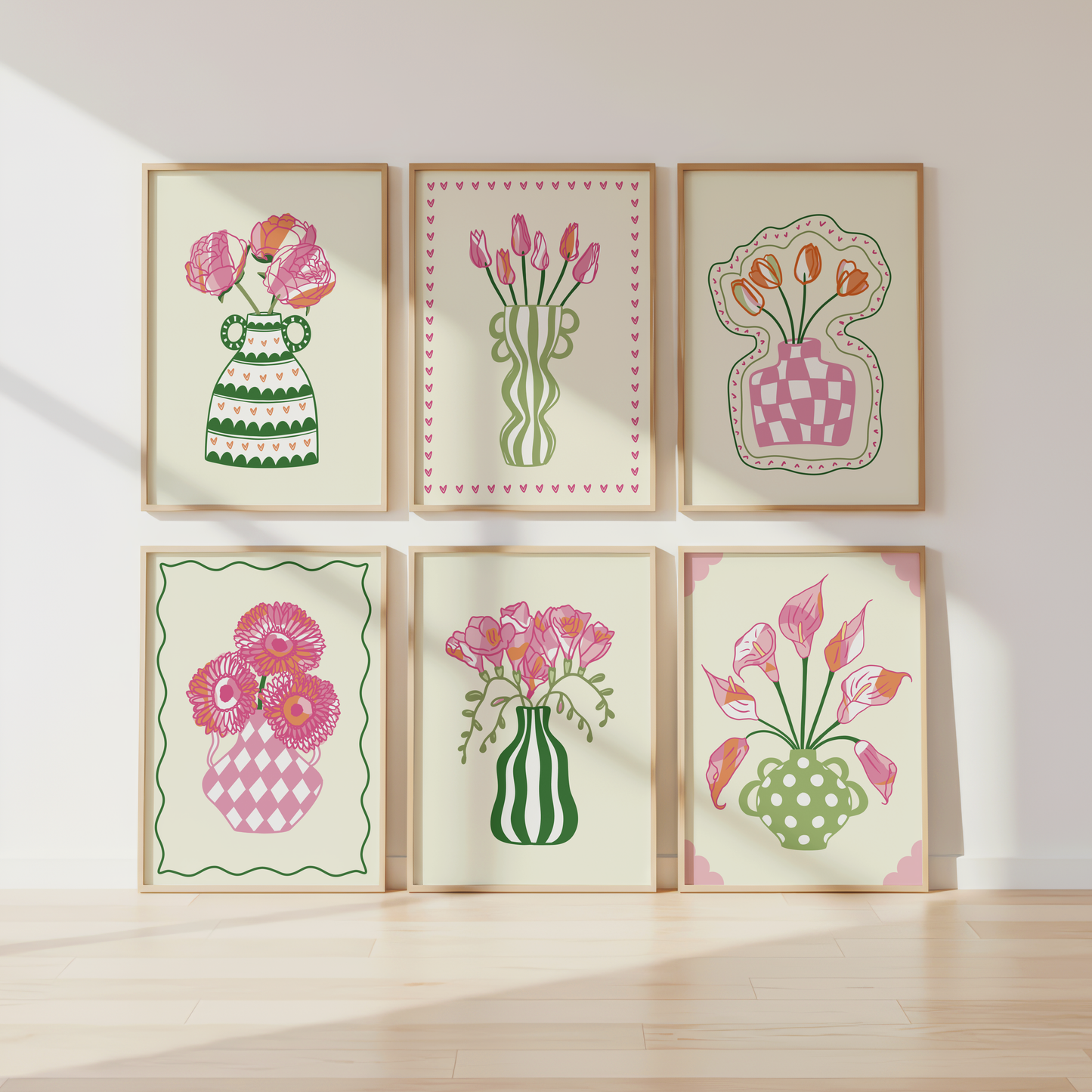 Set of 6 Flower Vase Print Bundle