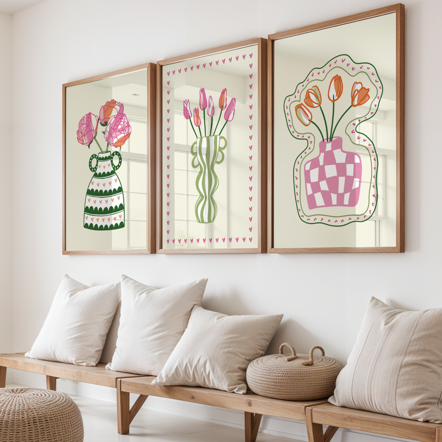 Set of 3 Flower Vase Print Bundle