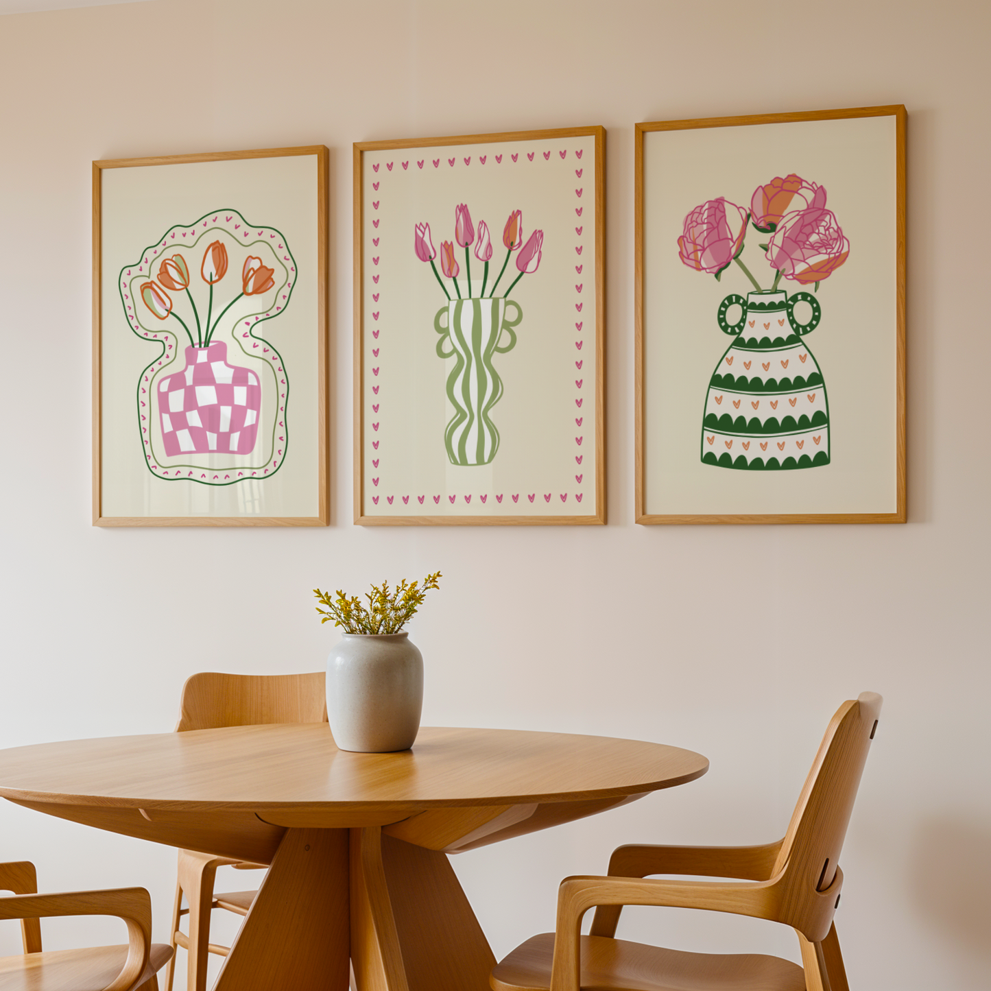 Set of 3 Flower Vase Print Bundle