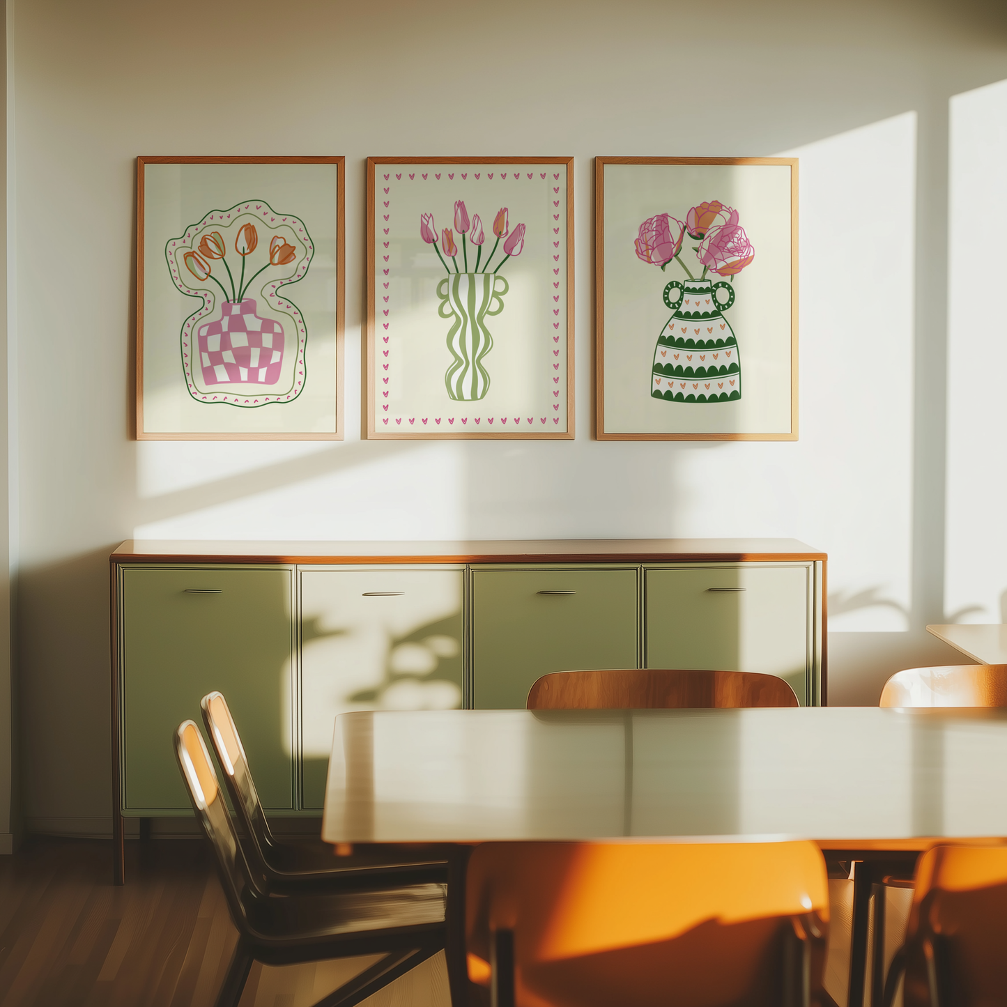 Set of 3 Flower Vase Print Bundle