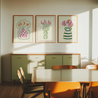 Set of 3 Flower Vase Print Bundle