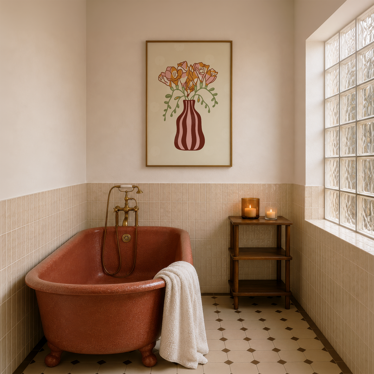 Freesias Vase Print
