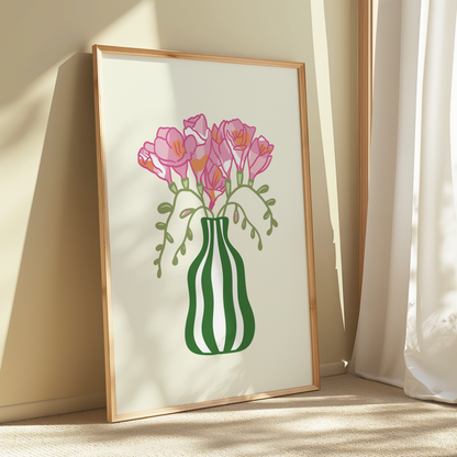 Freesias Vase Print