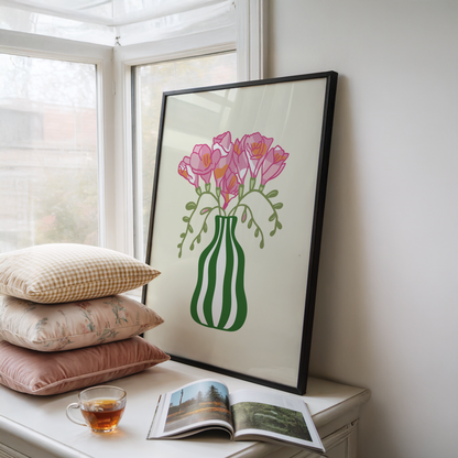 Freesias Vase Print