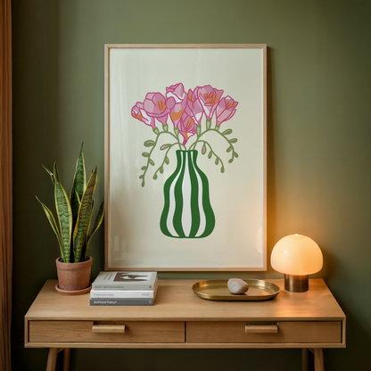 Freesias Vase Print