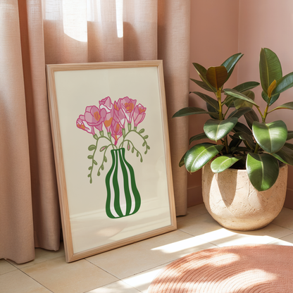 Freesias Vase Print