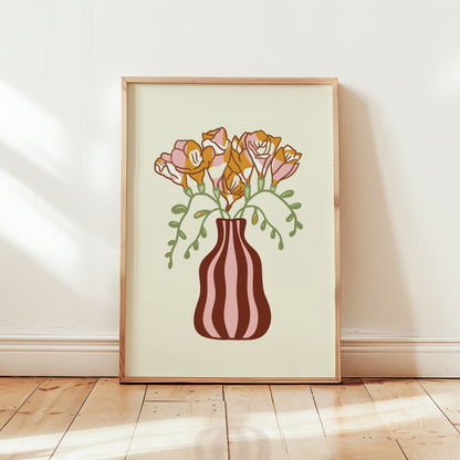 Freesias Vase Print