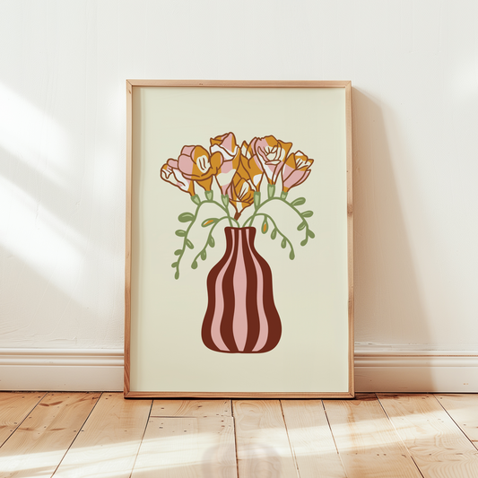 Freesias Vase Print