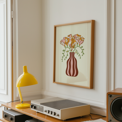 Freesias Vase Print