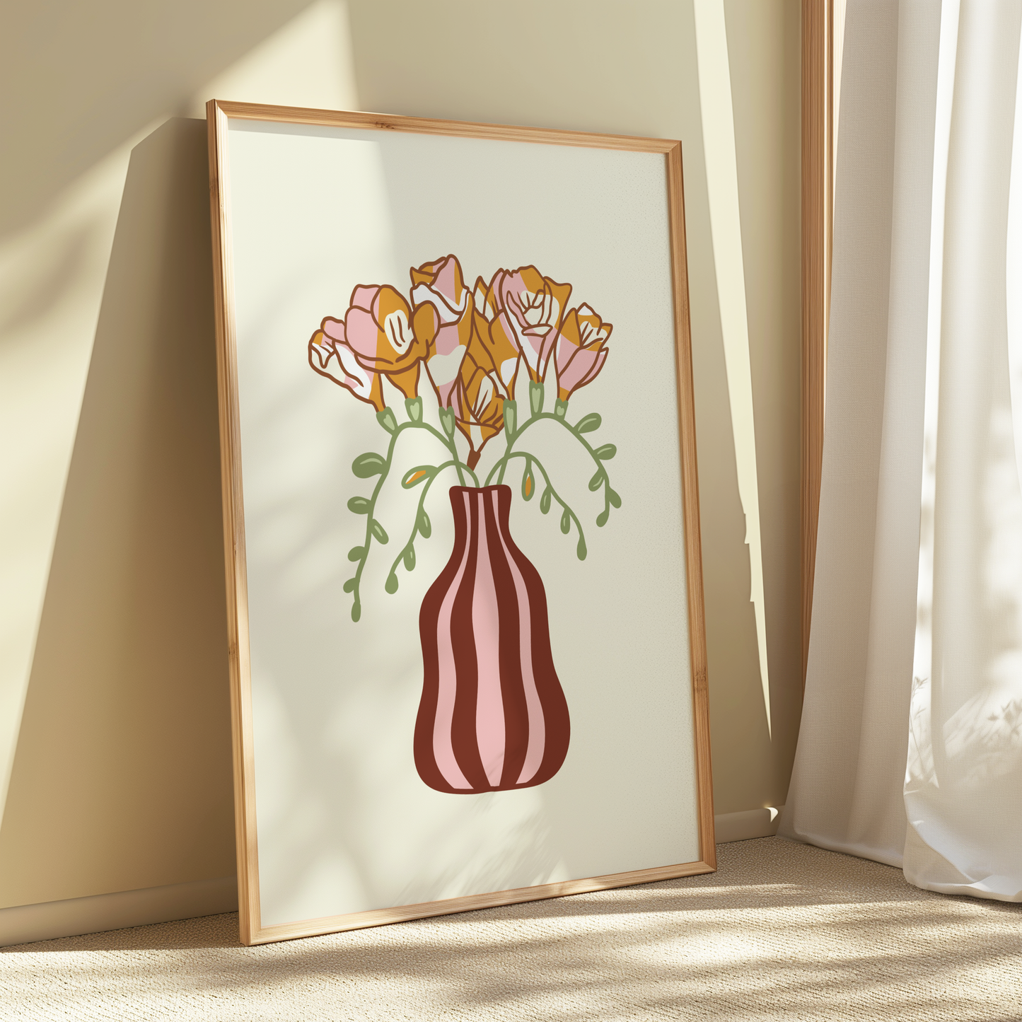 Freesias Vase Print