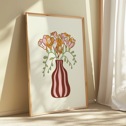 Freesias Vase Print