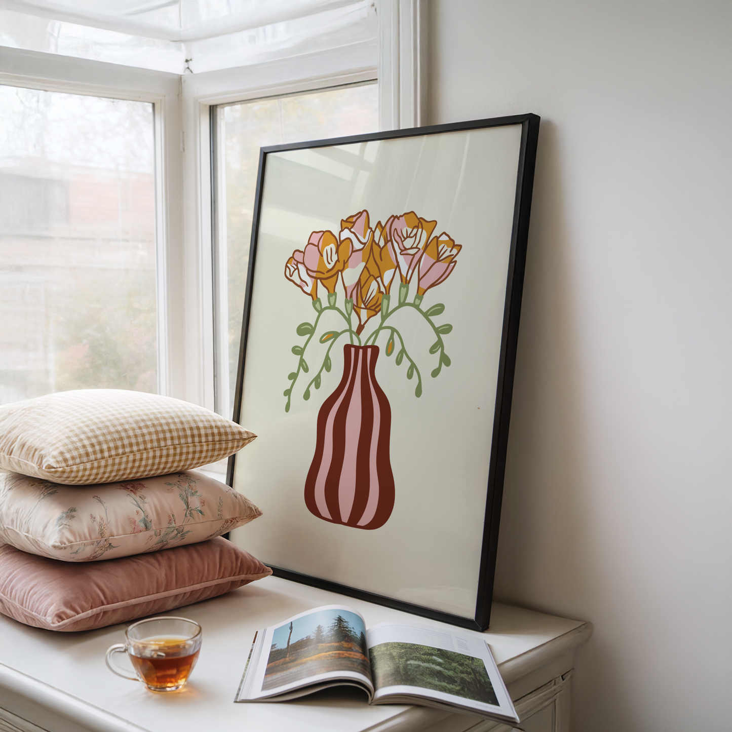 Freesias Vase Print