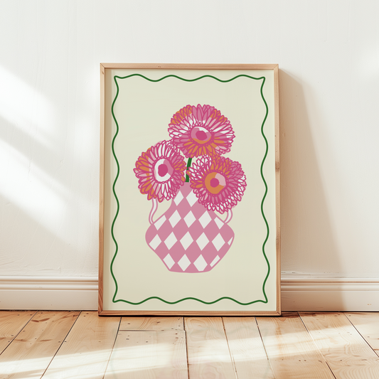 Gerbera Daisies Flower Vase Print