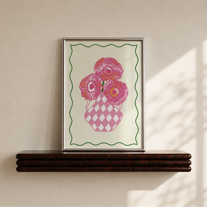 Gerbera Daisies Flower Vase Print