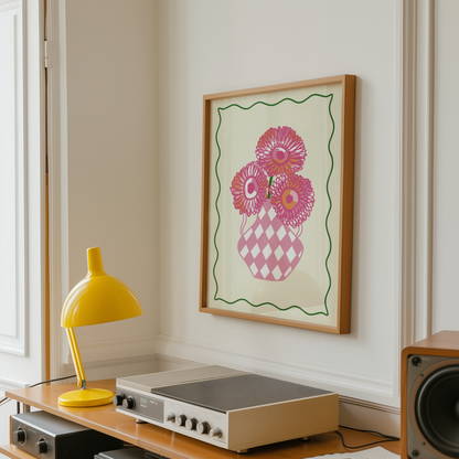 Gerbera Daisies Flower Vase Print