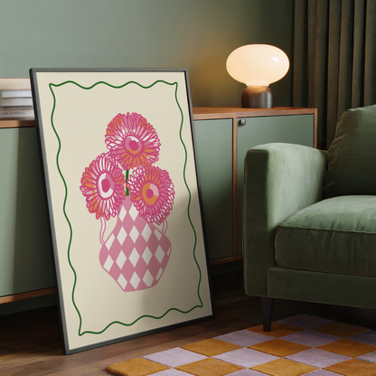 Gerbera Daisies Flower Vase Print