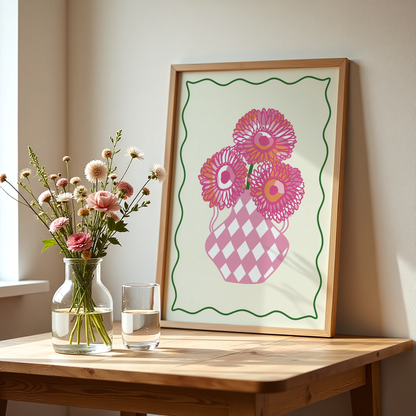 Gerbera Daisies Flower Vase Print