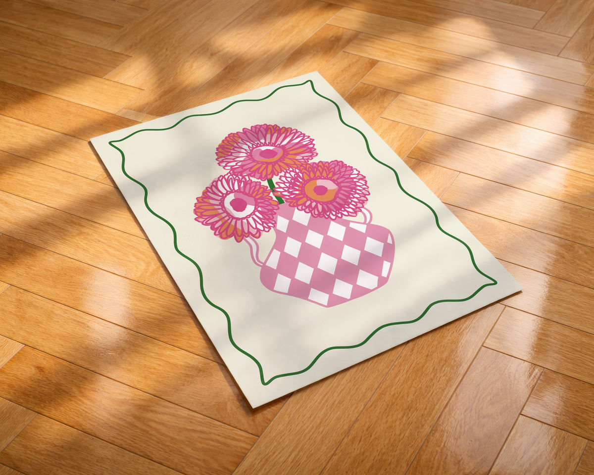 Gerbera Daisies Flower Vase Print
