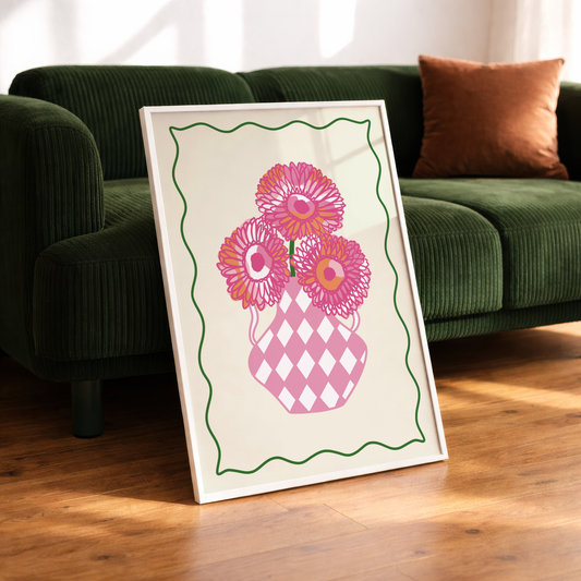 Gerbera Daisies Flower Vase Print