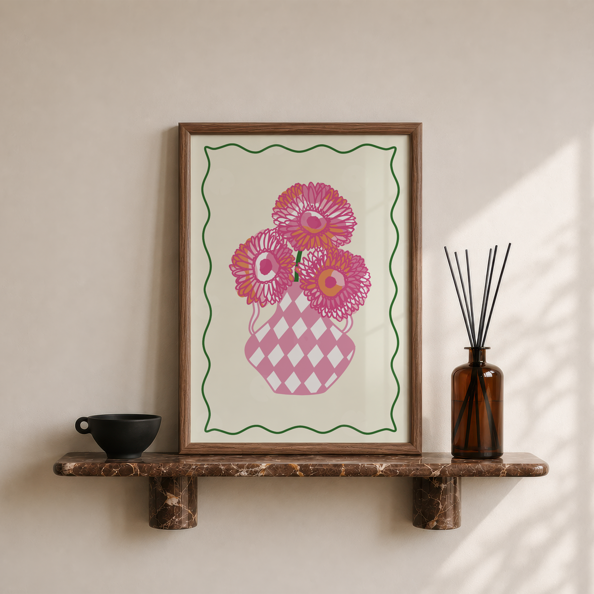Gerbera Daisies Flower Vase Print
