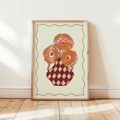 Gerbera Daisies Flower Vase Print