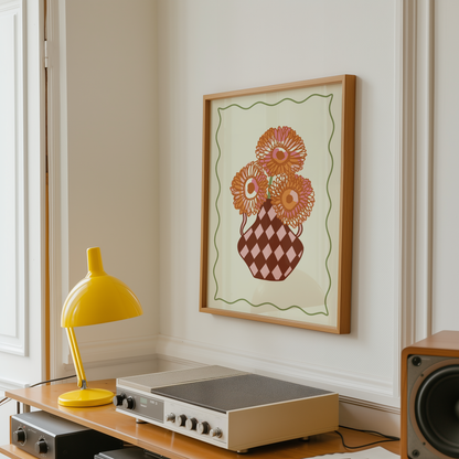 Gerbera Daisies Flower Vase Print