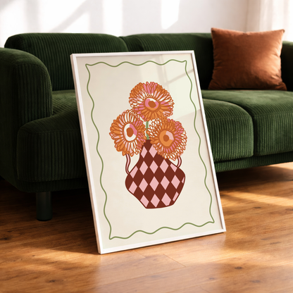 Gerbera Daisies Flower Vase Print