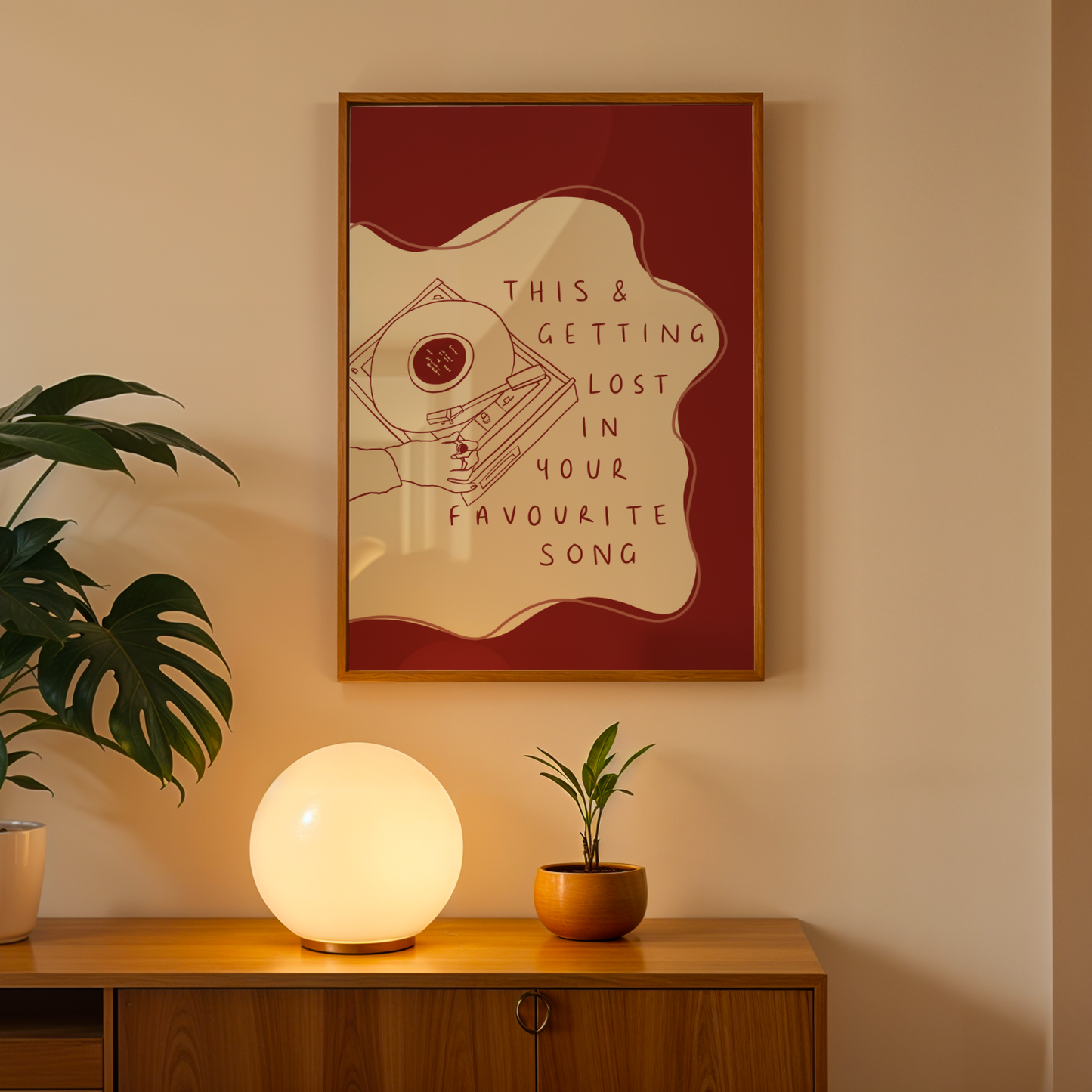 This And Getting Lost In Your Favourite Song Vinyl Record Player Print