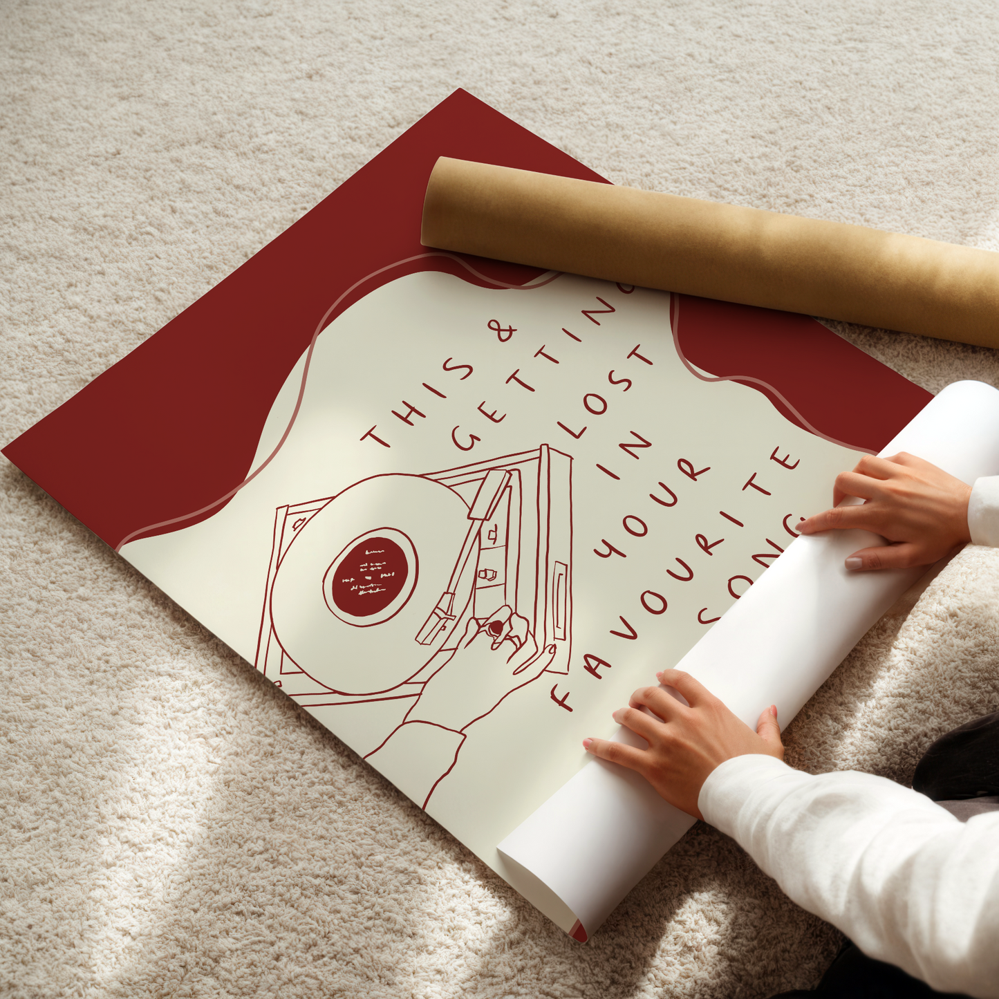 This And Getting Lost In Your Favourite Song Vinyl Record Player Print