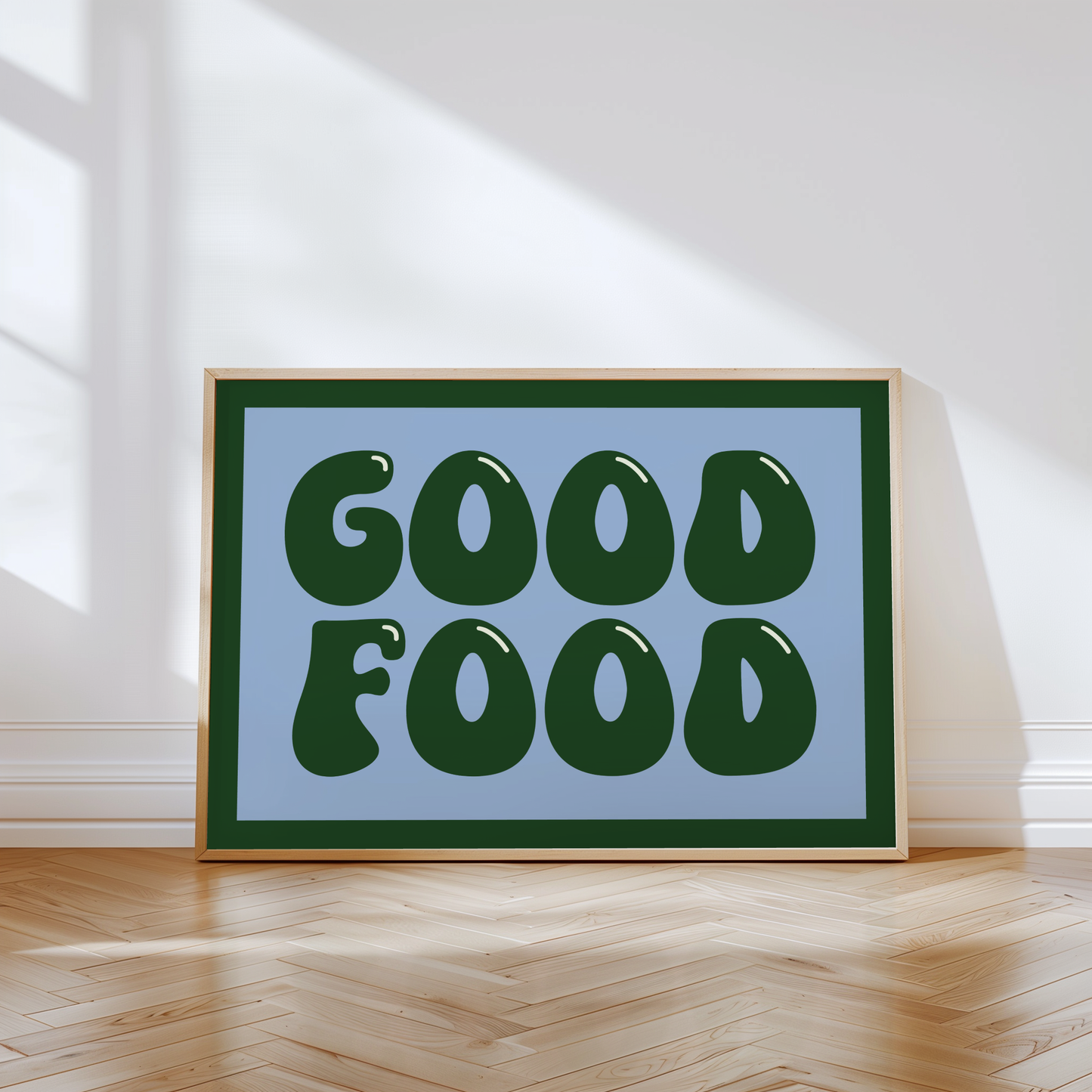 Good Food Typography Print in Green