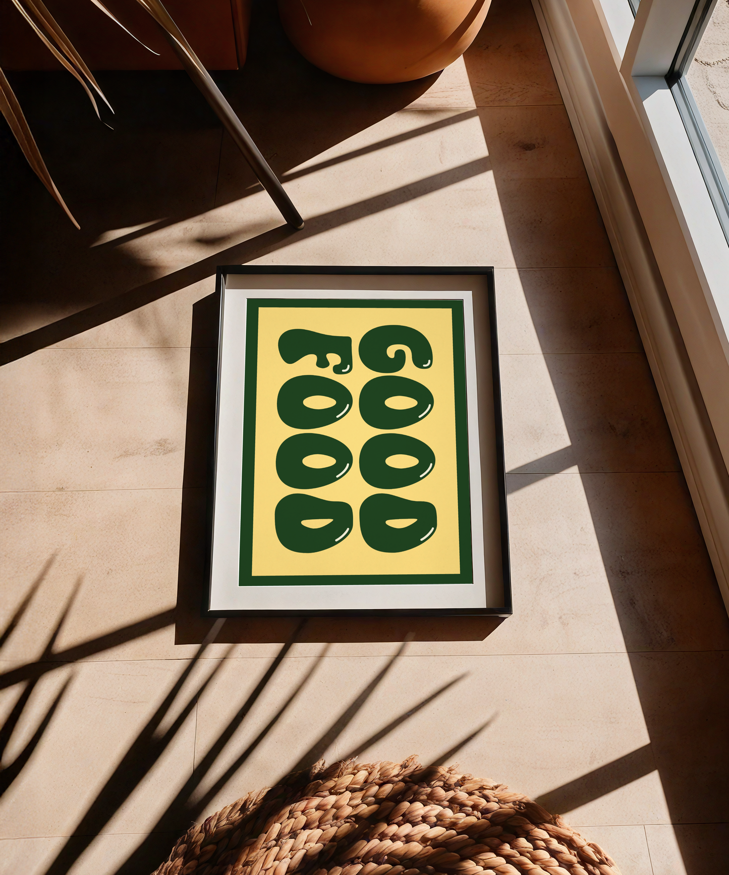 Good Food Typography Print in Green