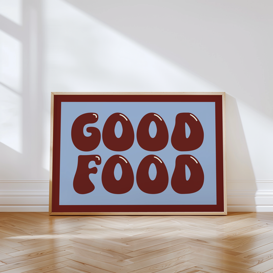 Good Food Typography Print in Red