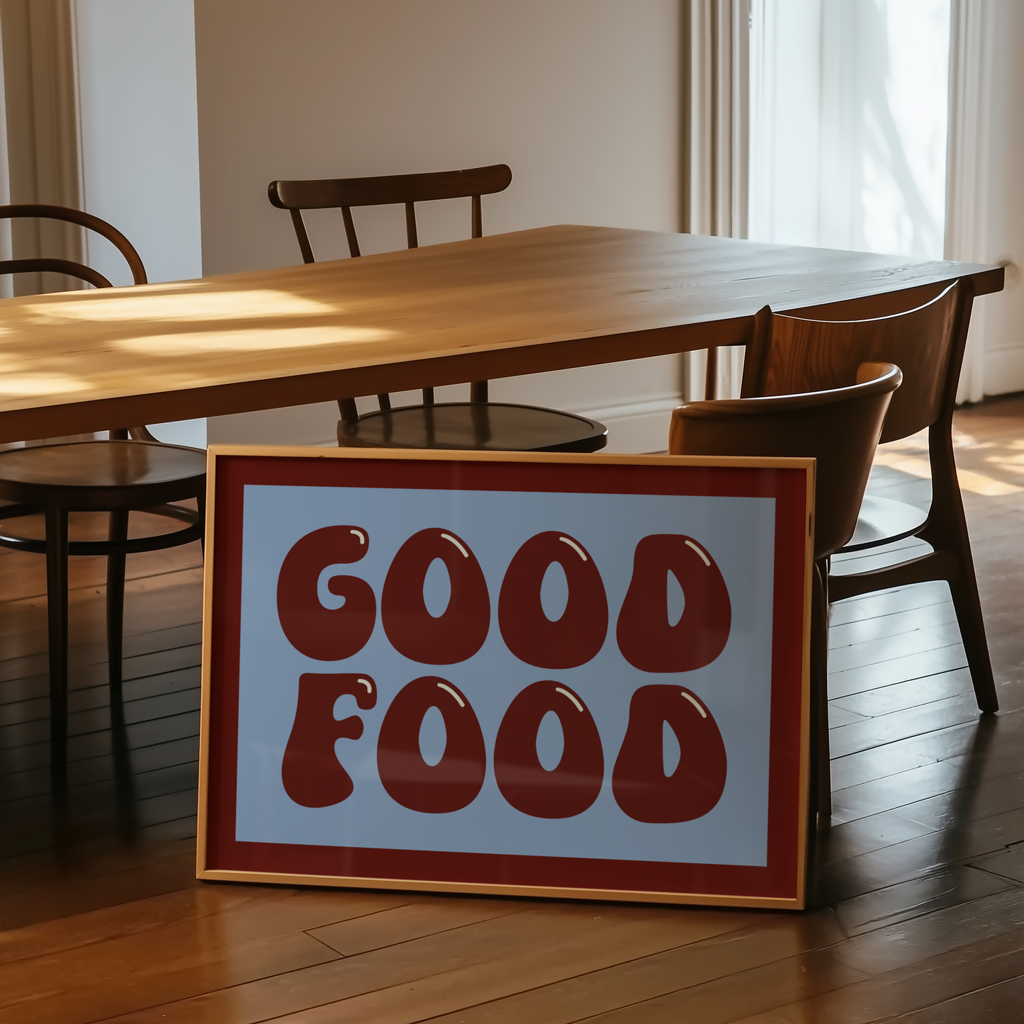 Good Food Typography Print in Red