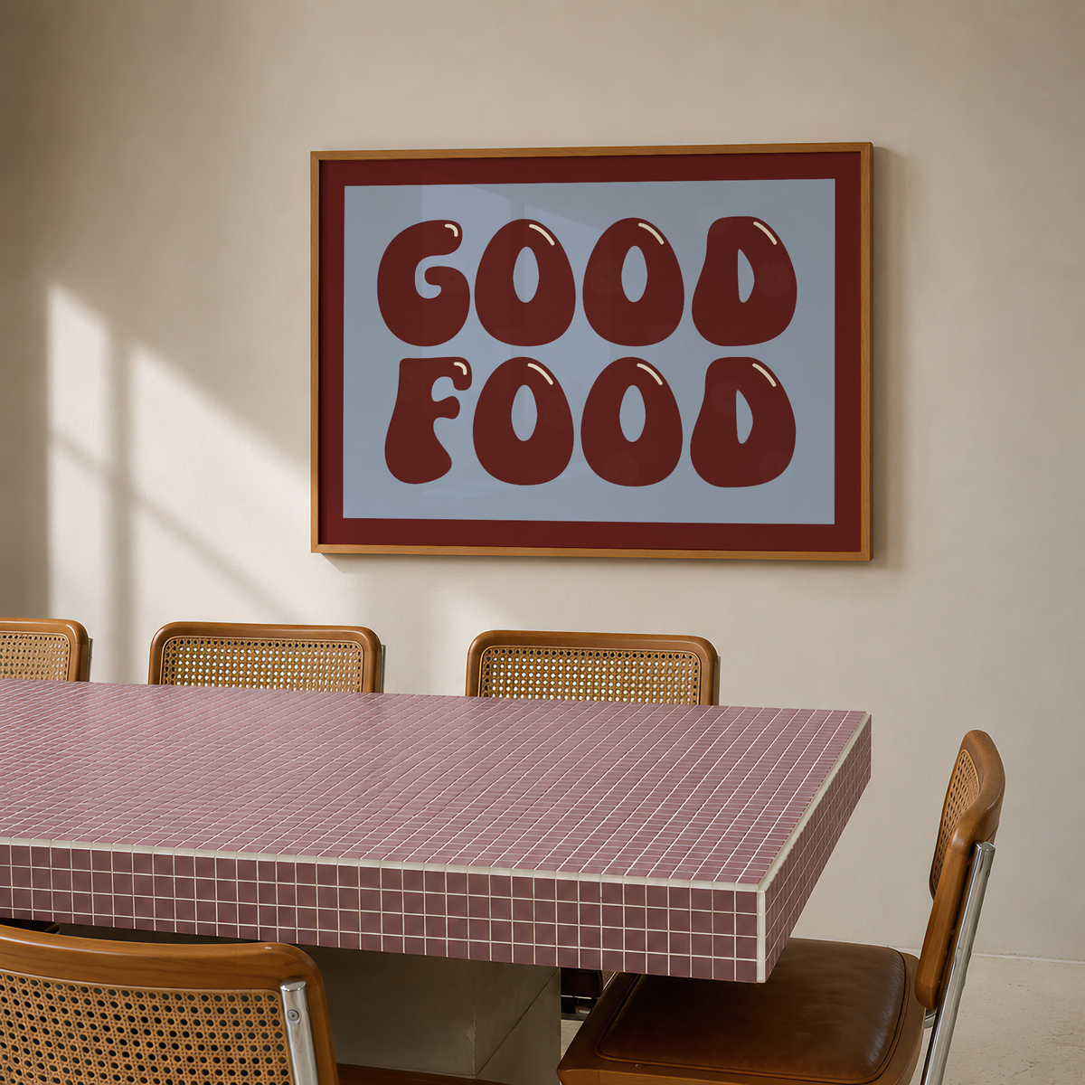 Good Food Typography Print in Red