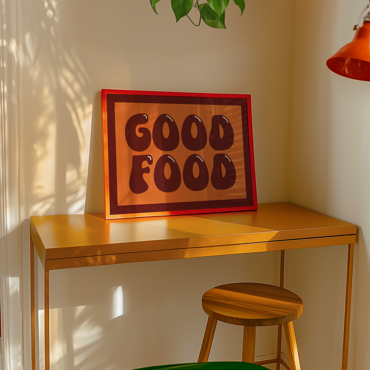 Good Food Typography Print in Red