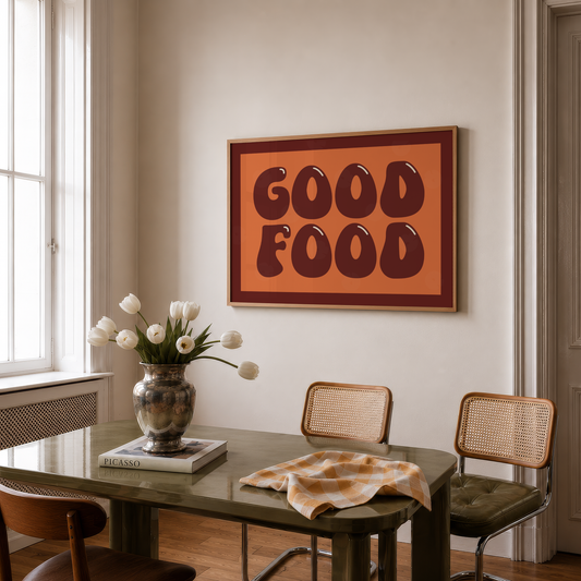 Good Food Typography Print in Red