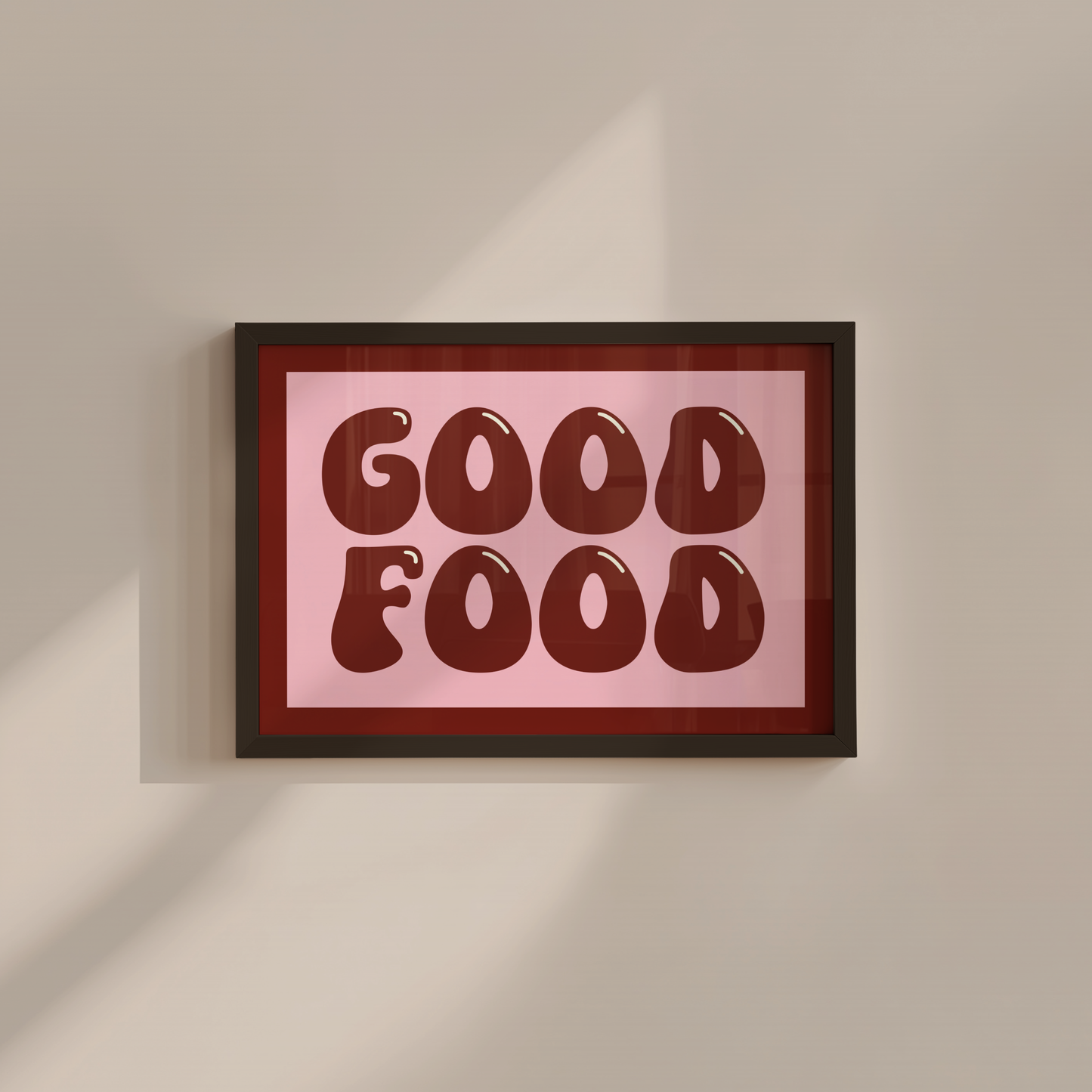 Good Food Typography Print in Red