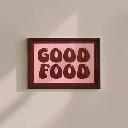 Good Food Typography Print in Red