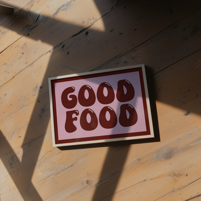 Good Food Typography Print in Red