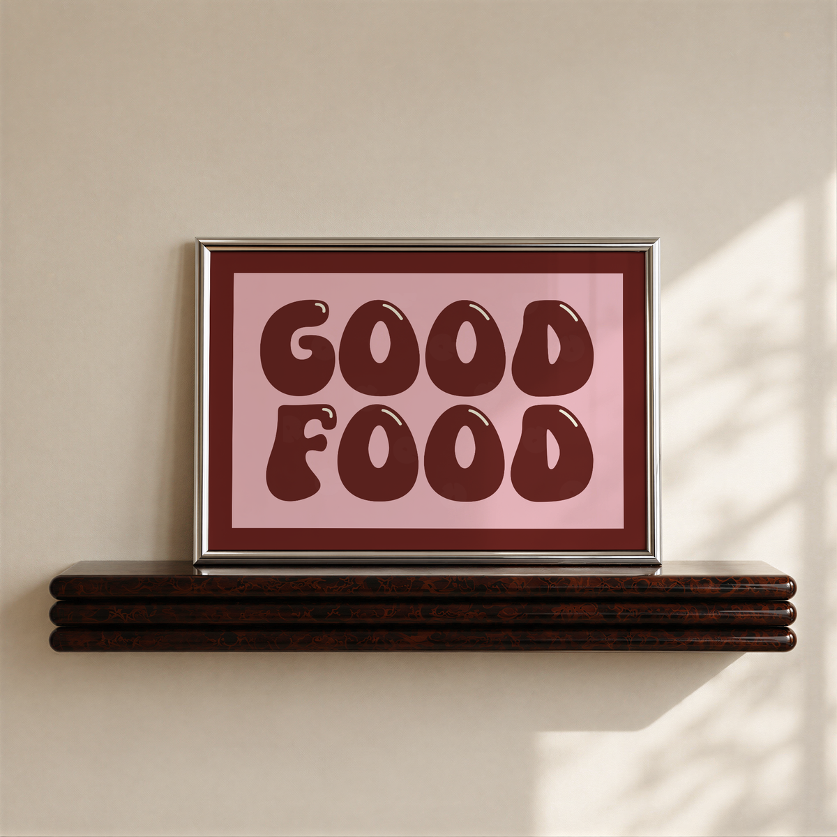 Good Food Typography Print in Red