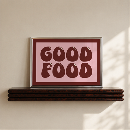 Good Food Typography Print in Red