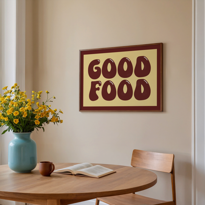 Good Food Typography Print in Red