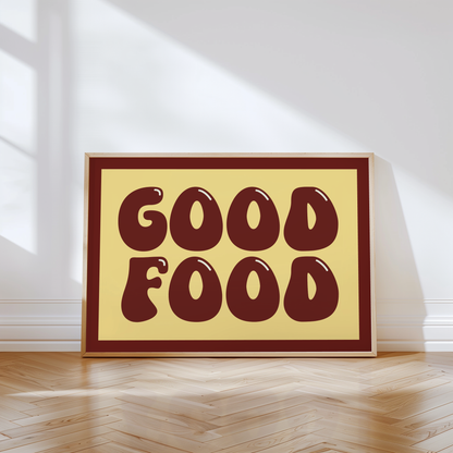Good Food Typography Print in Red