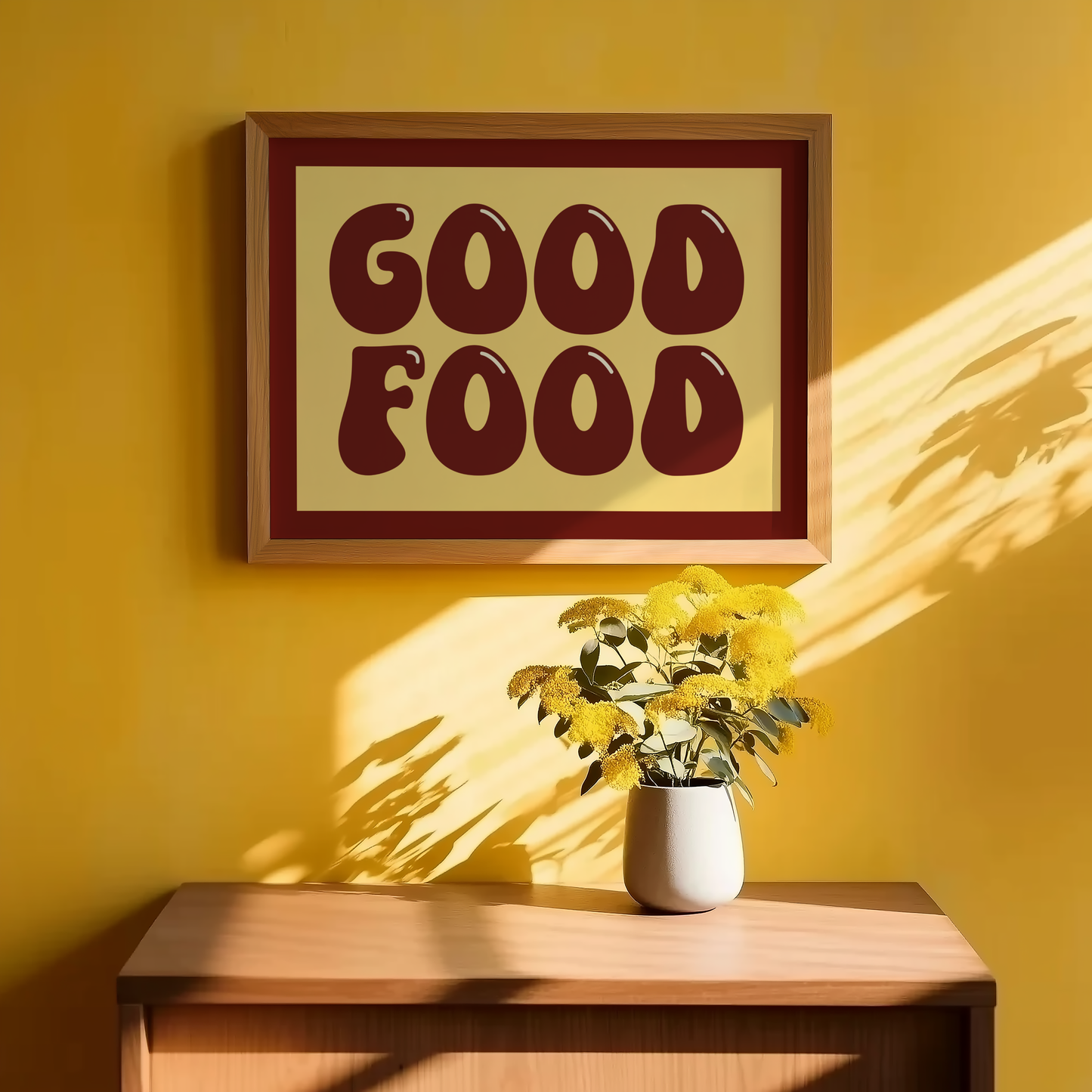 Good Food Typography Print in Red
