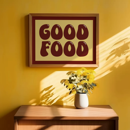 Good Food Typography Print in Red