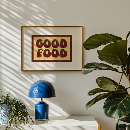 Good Food Typography Print in Red