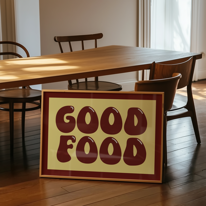 Good Food Typography Print in Red